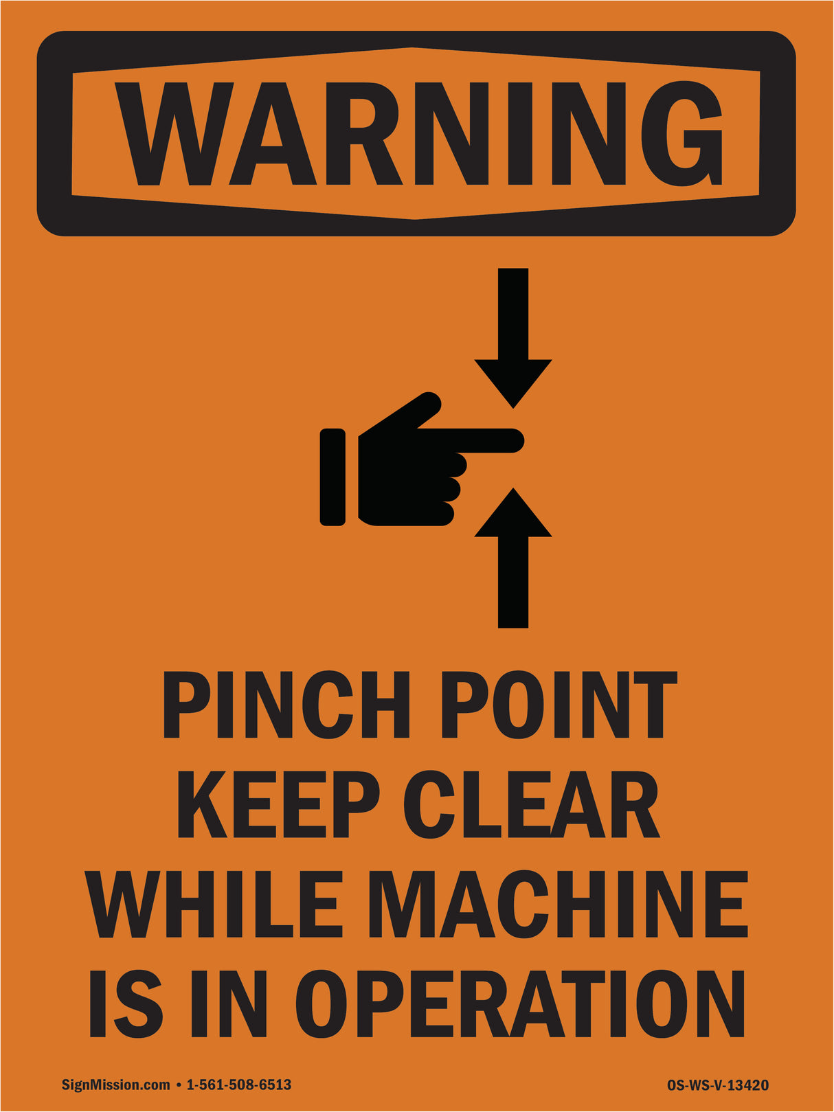 Pinch Point Keep Clear While With Symbol