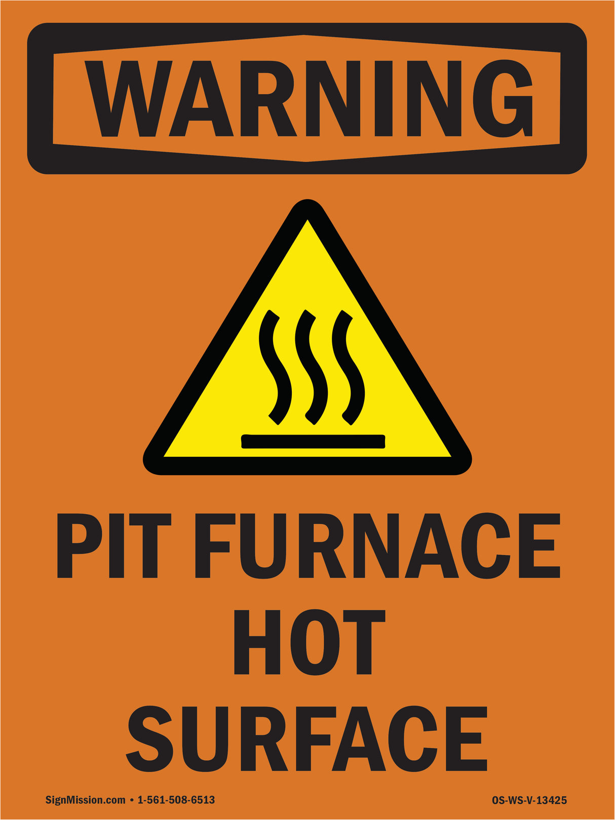 Pit Furnace Hot Surface With Symbol