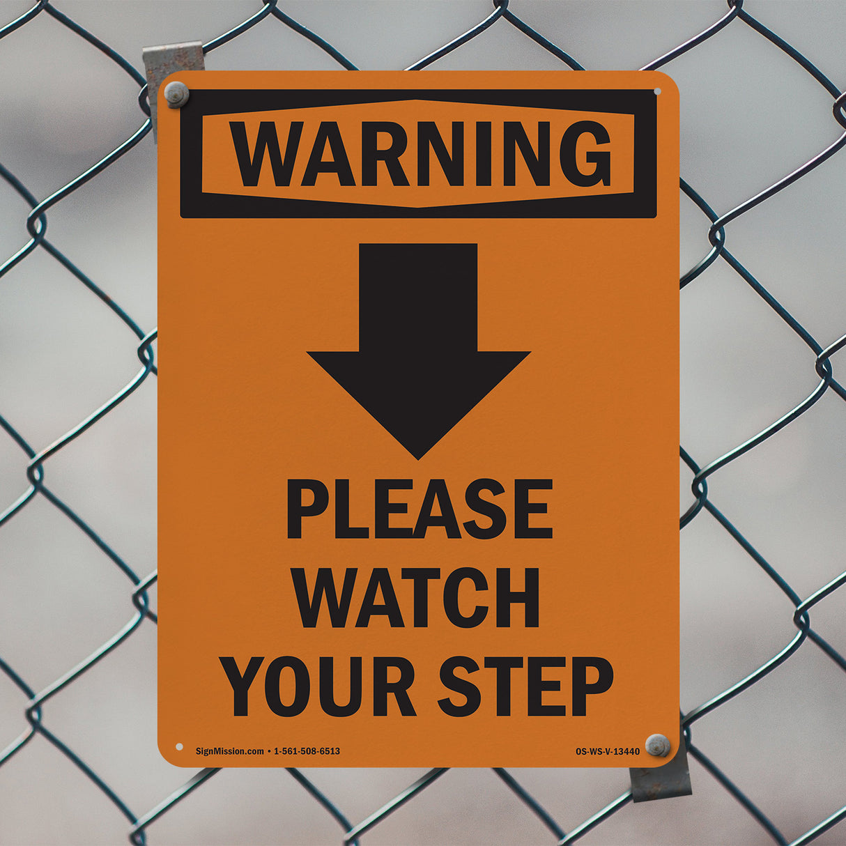 Please Watch Your Step [Down Arrow] With Symbol