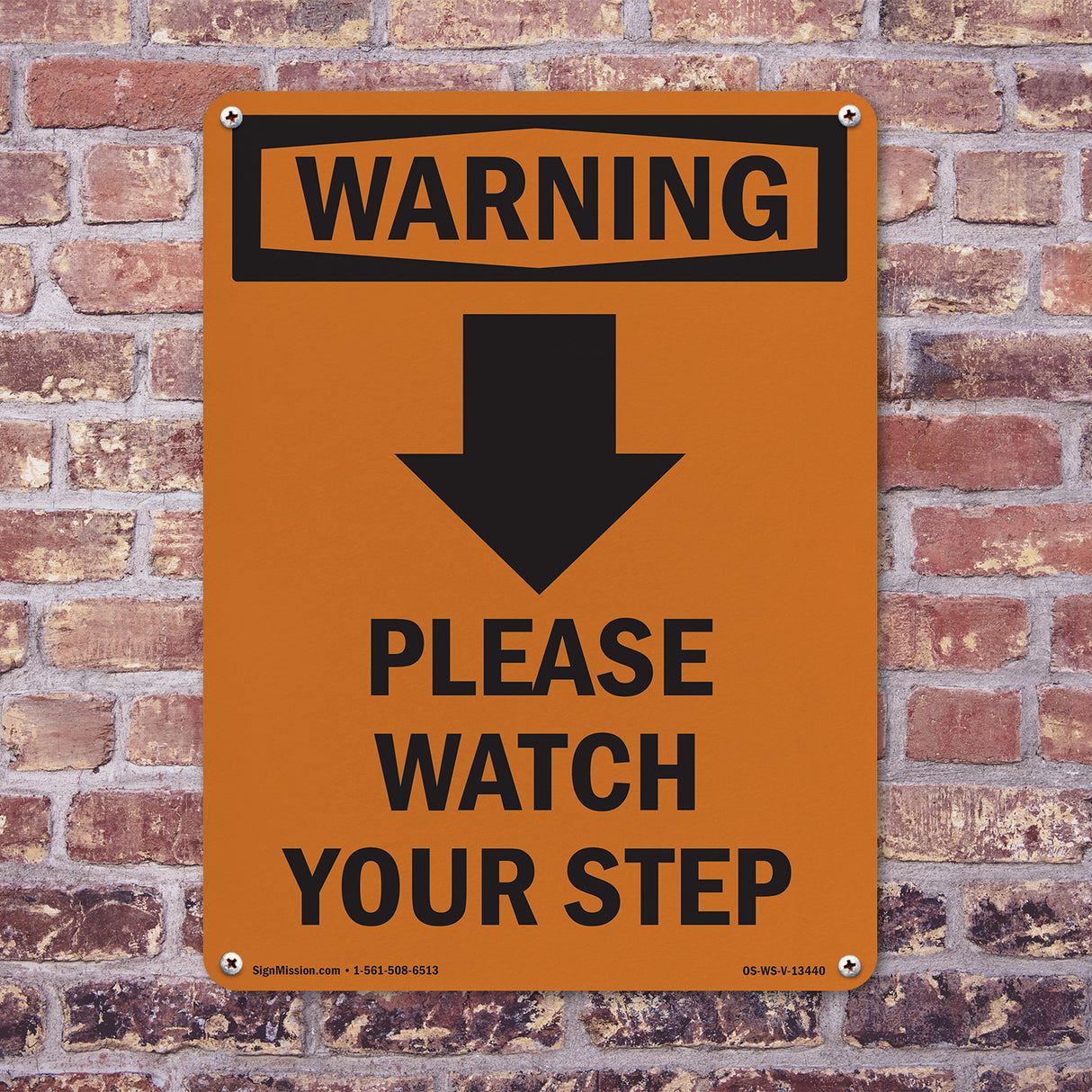 Please Watch Your Step [Down Arrow] With Symbol