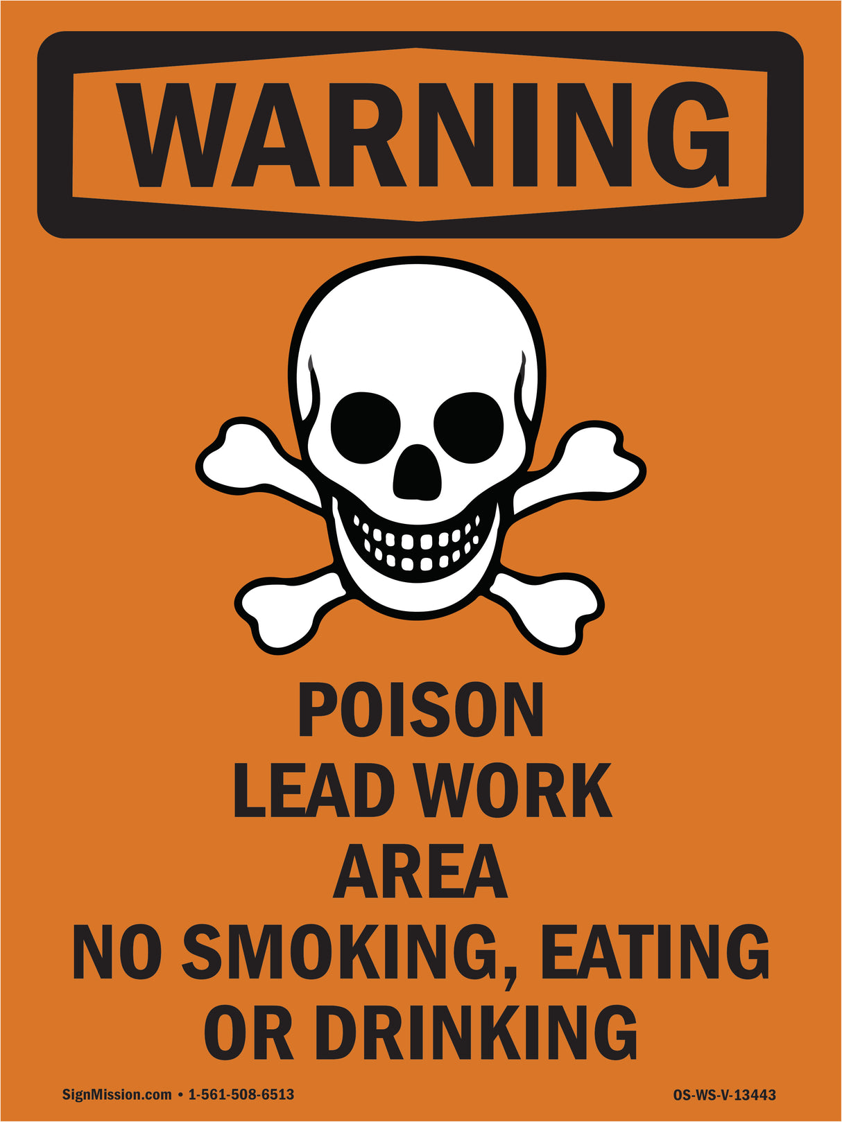 Poison Lead Work Area No Smoking Eating