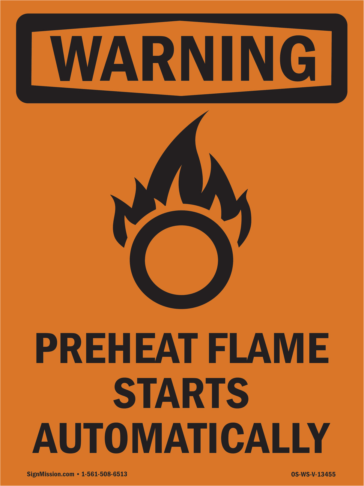 Preheat Flame Starts Automatically With Symbol