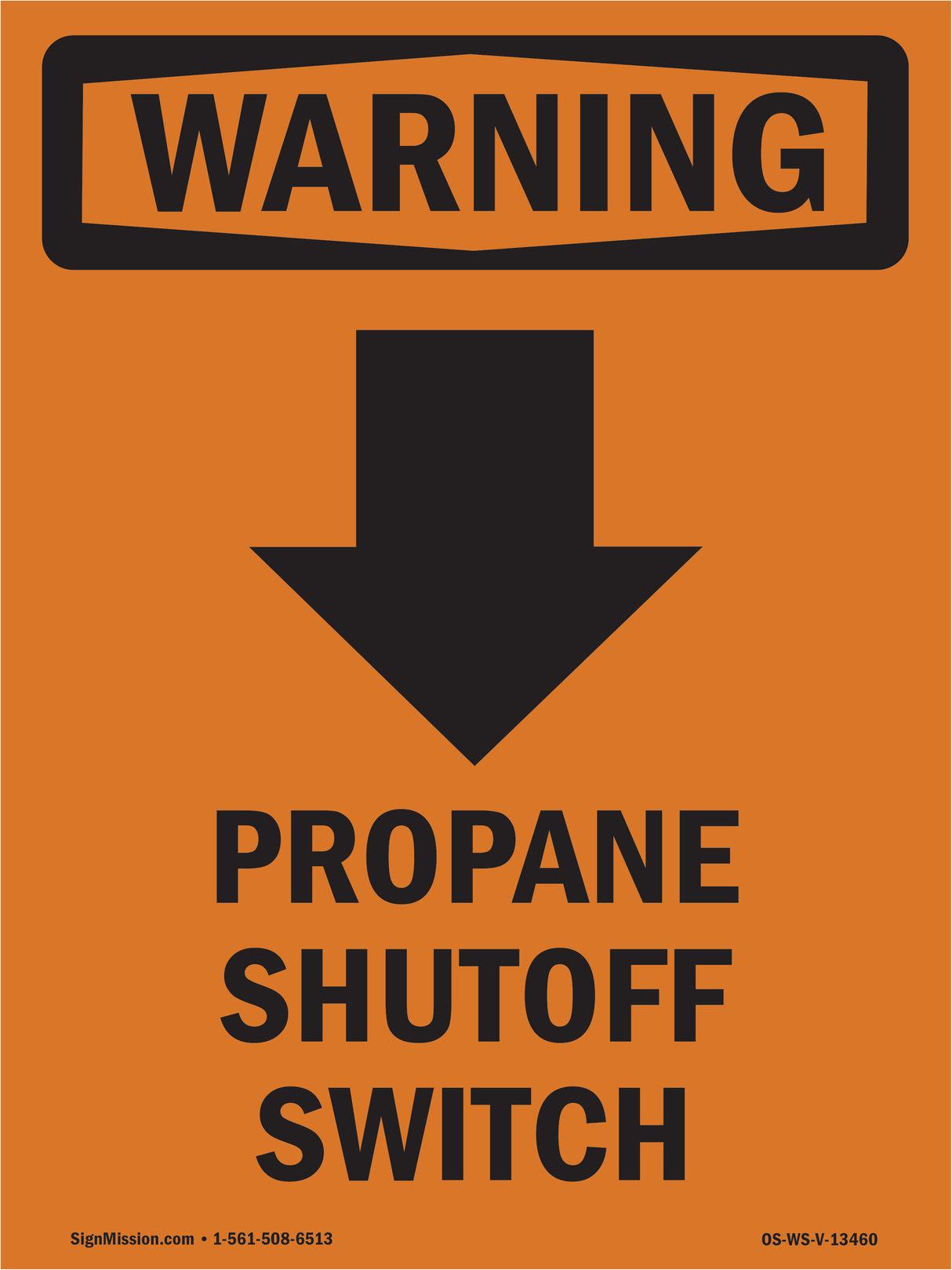 Propane Shutoff Switch [Down Arrow] With Symbol
