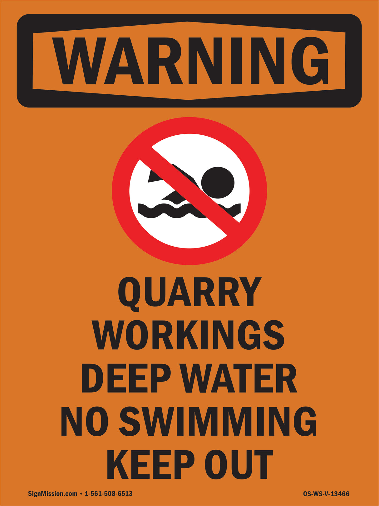 Quarry Workings Deep Water No With Symbol