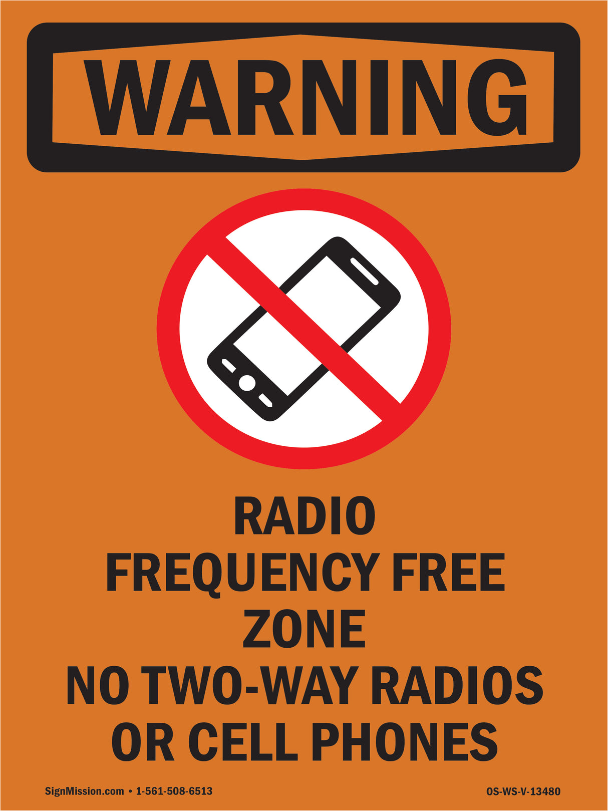 Radio Frequency Free Zone With Symbol