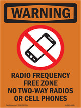 Radio Frequency Free Zone No With Symbol