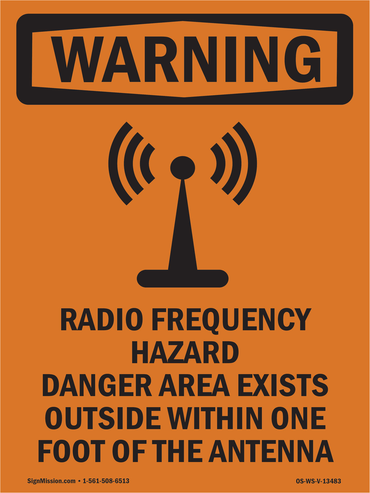 Radio Frequency Hazard Danger With Symbol