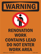 Renovation Work Contains Lead Do Not Enter