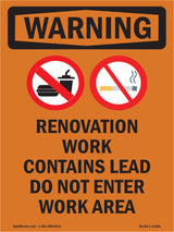 Renovation Work Contains Lead Do Not Enter