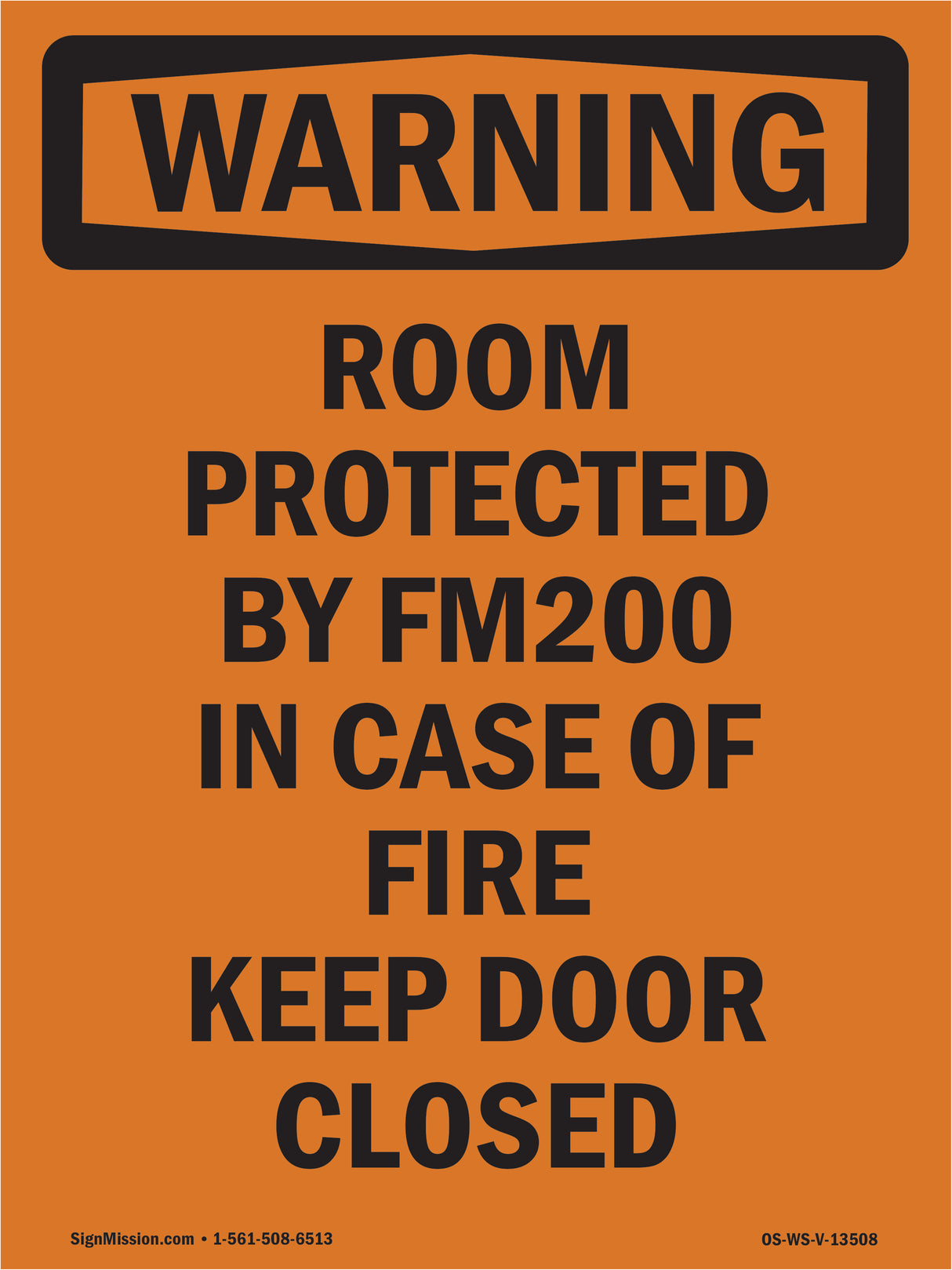 Room Protected By Fm200 In Case Of Fire