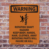 Rotating Shaft Hazard Keep Body, With Symbol