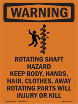 Rotating Shaft Hazard Keep Body, With Symbol