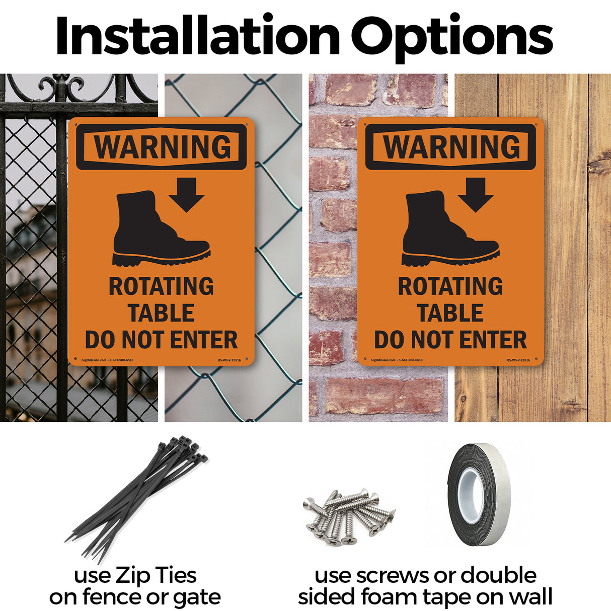 Rotating Table Do Not Enter With Symbol
