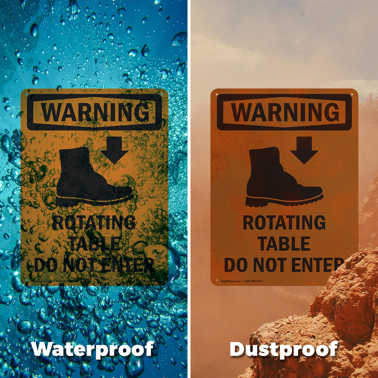 Rotating Table Do Not Enter With Symbol
