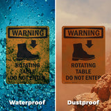 Rotating Table Do Not Enter With Symbol