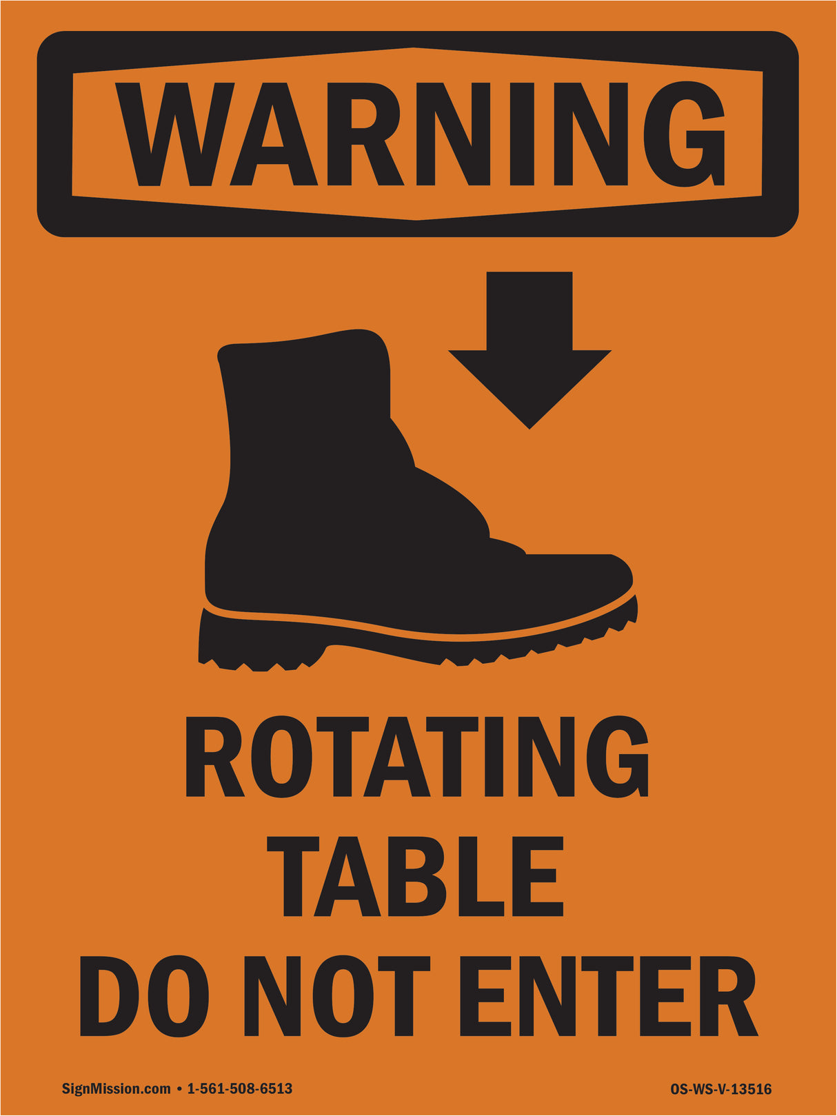 Rotating Table Do Not Enter With Symbol