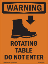 Rotating Table Do Not Enter With Symbol