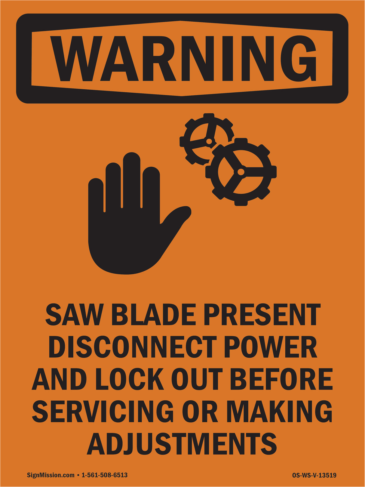 Saw Blade Present Disconnect With Symbol