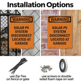 Solar PV System Disconnect Located At Garage