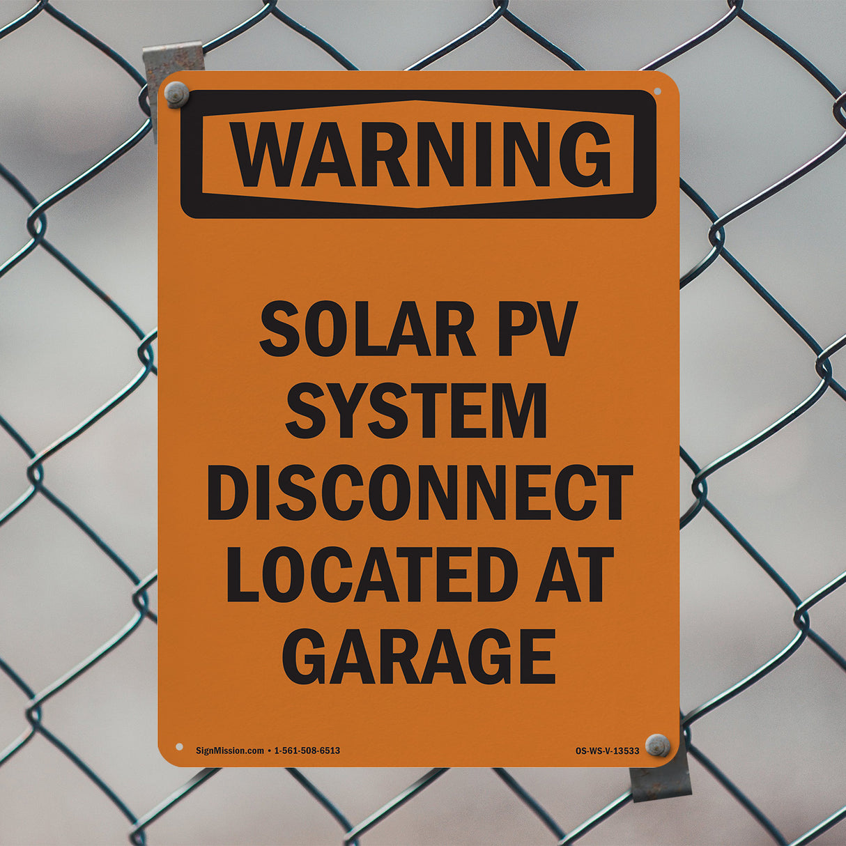 Solar PV System Disconnect Located At Garage