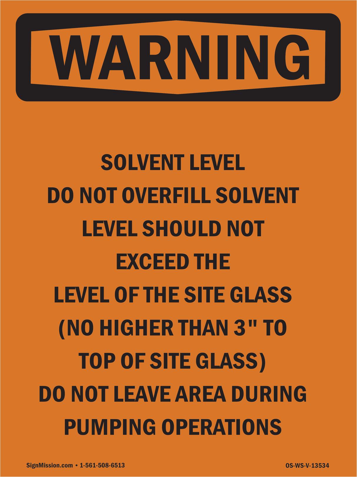 Solvent Level Do Not Overfill
