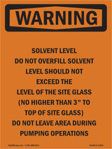Solvent Level Do Not Overfill
