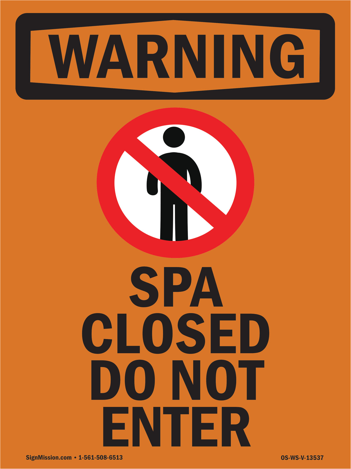 Spa Closed Do Not Enter Bilingual