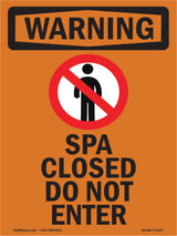 Spa Closed Do Not Enter Bilingual