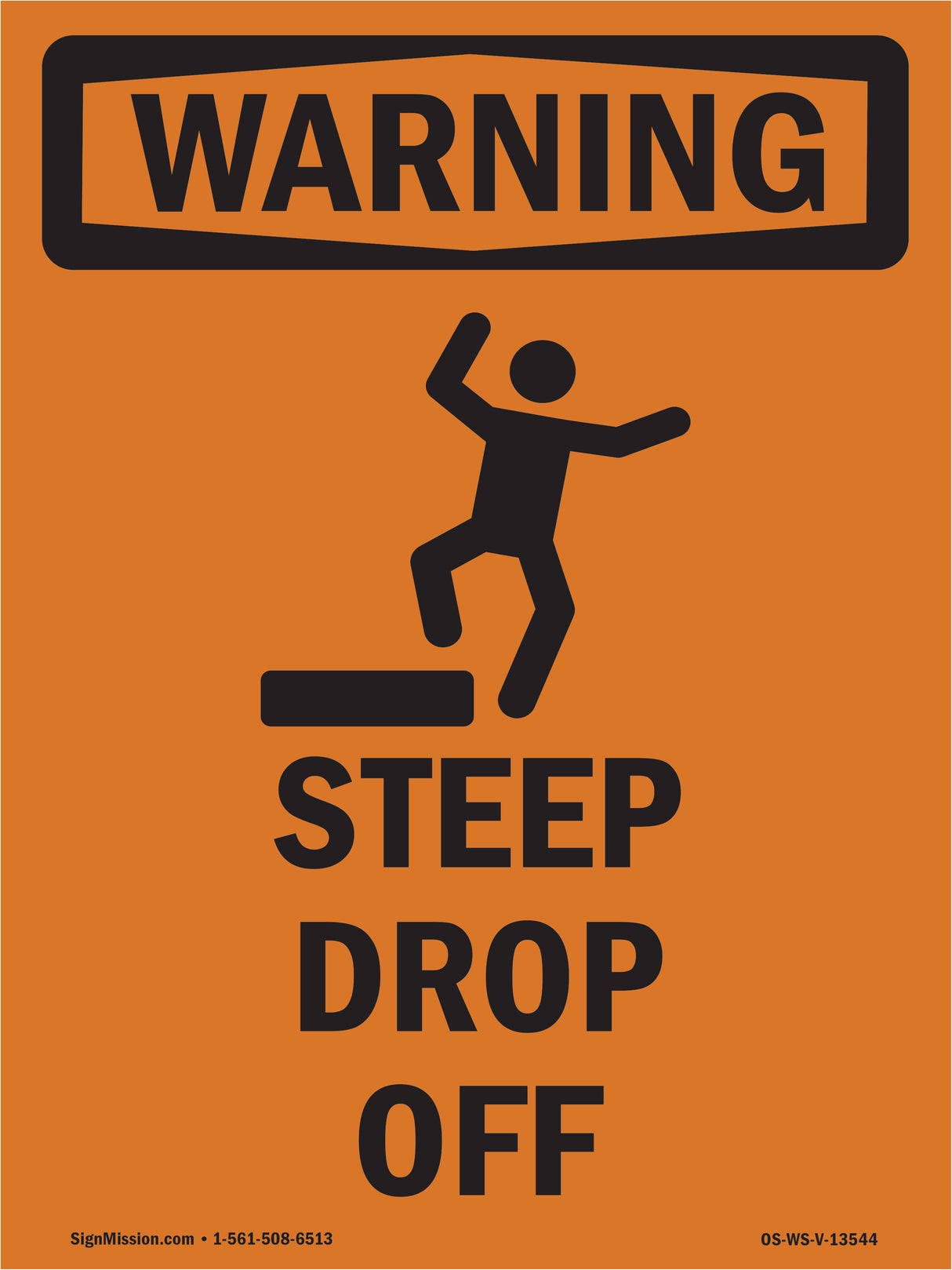 Steep Drop Off With Symbol