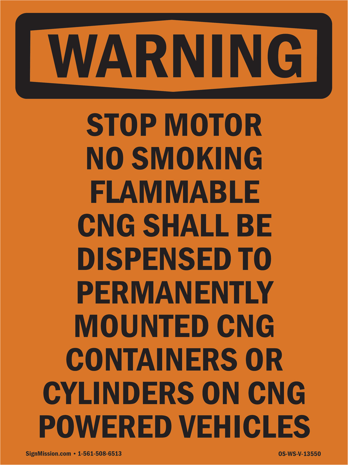 Stop Motor No Smoking Flammable