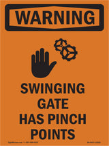Swinging Gate Has Pinch Points With Symbol