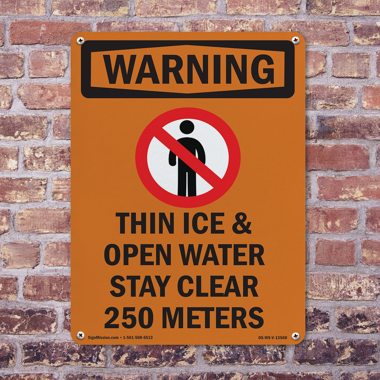 Thin Ice & Open Water Stay Clear With Symbol