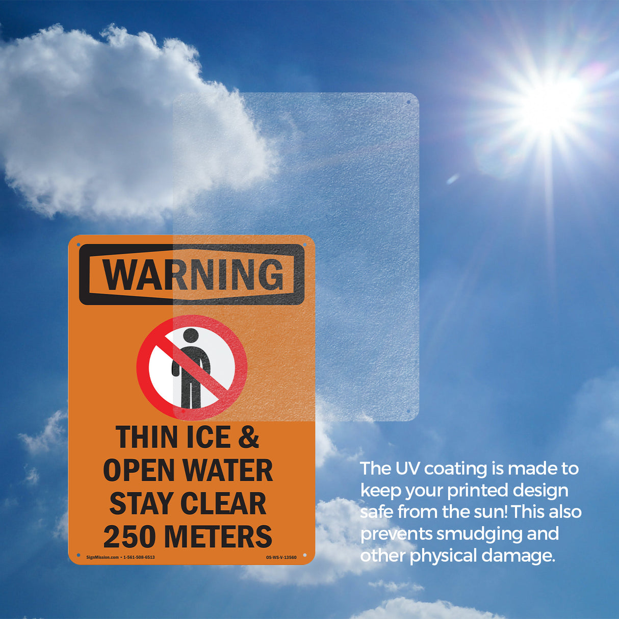 Thin Ice & Open Water Stay Clear With Symbol