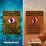 Thin Ice & Open Water Stay Clear With Symbol