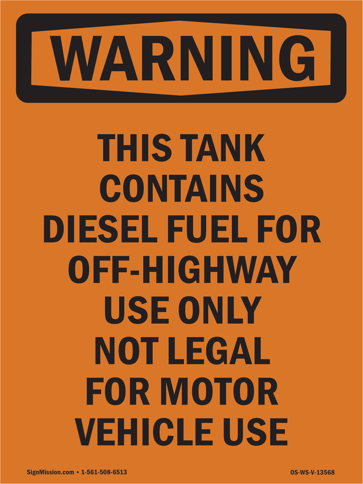 This Tank Contains Diesel Fuel
