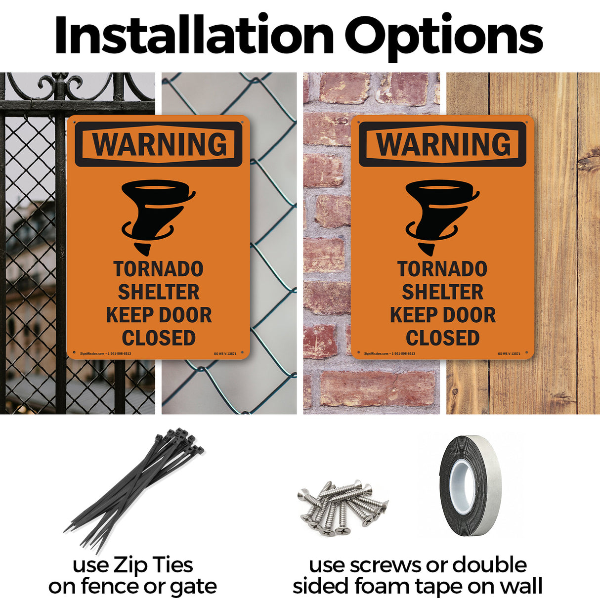 Tornado Shelter Keep Door Closed With Symbol