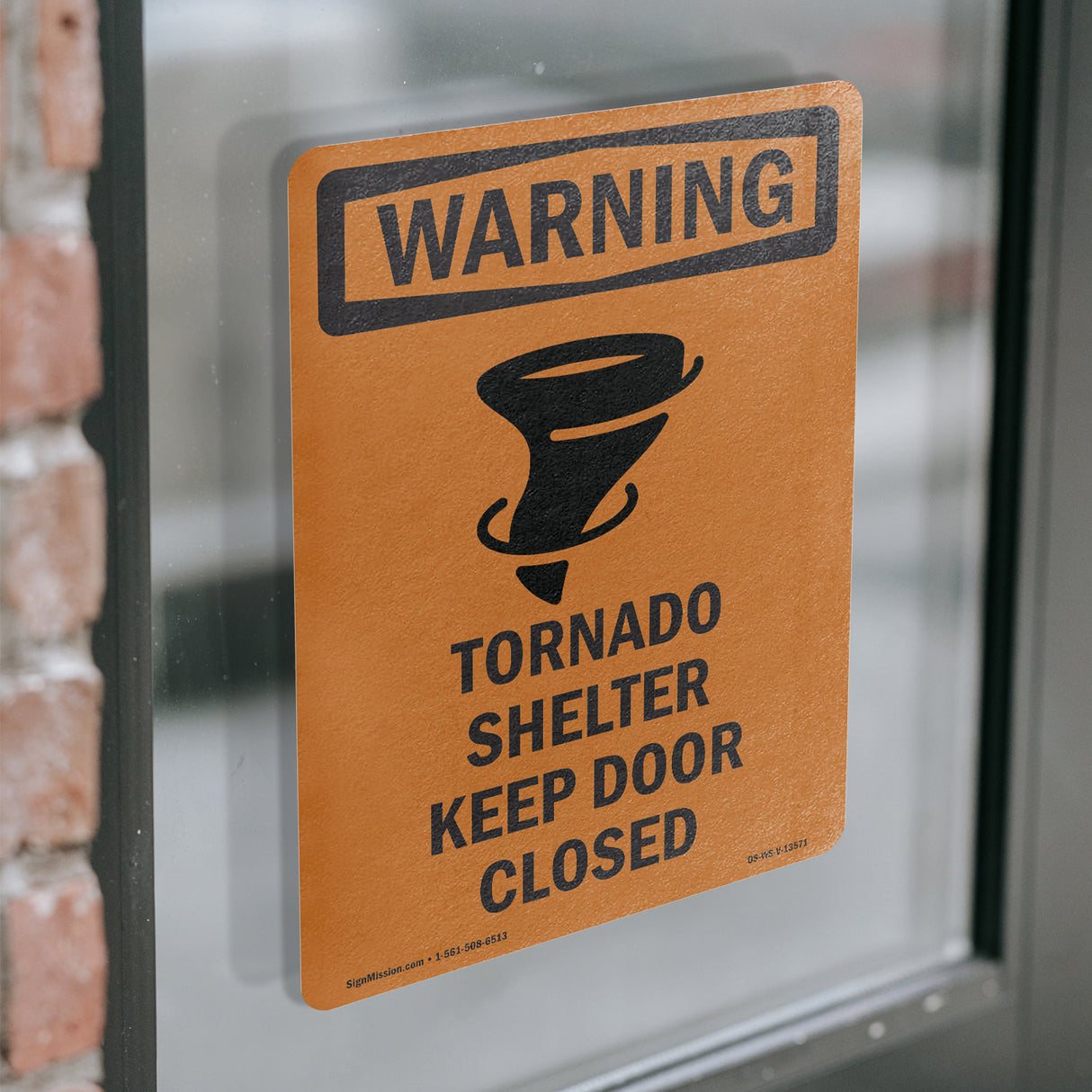 Tornado Shelter Keep Door Closed With Symbol