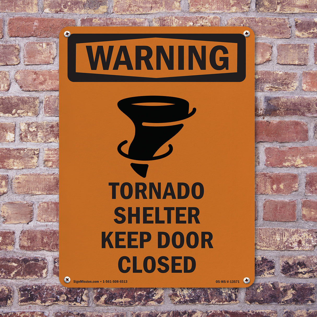Tornado Shelter Keep Door Closed With Symbol