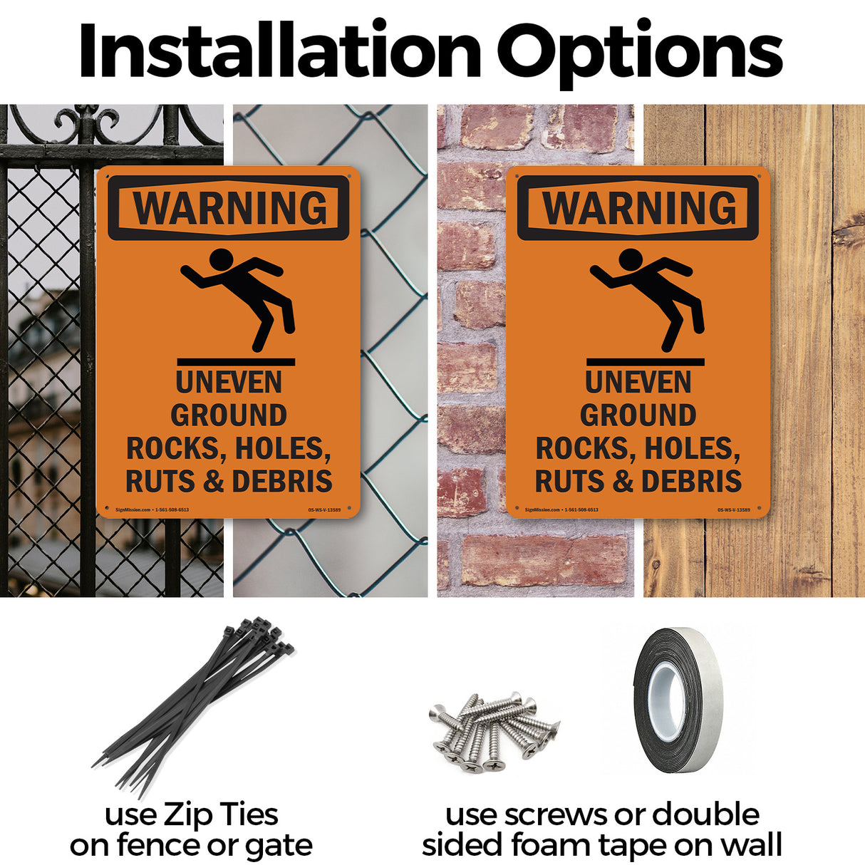 Uneven Ground Rocks, Holes, With Symbol