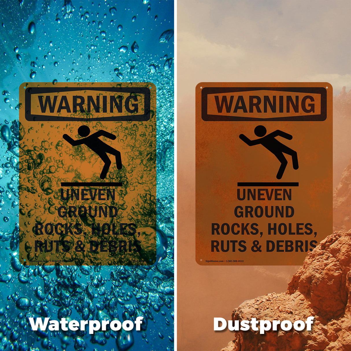 Uneven Ground Rocks, Holes, With Symbol