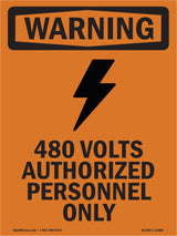 480 Volts Authorized With Symbol