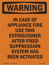 In Case Of Appliance Fire Use This