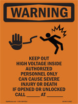 Keep Out High Voltage With Symbol