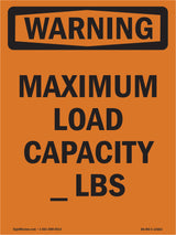 Maximum Load Capacity____ Lbs