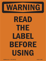 Read The Label Before Using