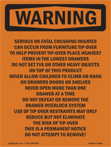 Tip-Over Hazard Do Not Attempt To Remove