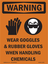 Wear Goggles And Rubber Gloves Bilingual