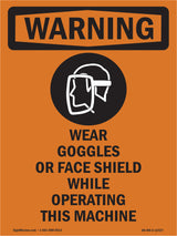 Wear Goggles Face Shield Operating Machine