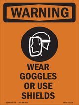 Wear Goggles Face Shield Bilingual