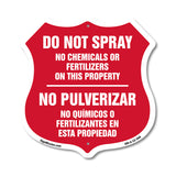 Bilingual No Spray Do Not Spray No Chemicals Or Fertilizers On This Property No Pulverizar (English / Spanish)